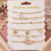 Gold Plated Stacked Bracelet Set for Women | Layered Bangles & Bracelets | Trendy Fashion Jewelry | Adjustable Fashion Bracelet| Trendy Causal & Party Wear Jewellery