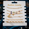 Gold Plated Stacked Bracelet Set for Women | Layered Bangles & Bracelets | Trendy Fashion Jewelry | Adjustable Fashion Bracelet| Trendy Causal & Party Wear Jewellery