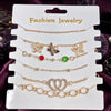 Gold Plated Stacked Bracelet Set for Women | Layered Bangles & Bracelets | Trendy Fashion Jewelry | Adjustable Fashion Bracelet| Trendy Causal & Party Wear Jewellery