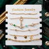 Gold Plated Stacked Bracelet Set for Women | Layered Bangles & Bracelets | Trendy Fashion Jewelry | Adjustable Fashion Bracelet| Trendy Causal & Party Wear Jewellery