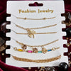 Gold Plated Stacked Bracelet Set for Women | Layered Bangles & Bracelets | Trendy Fashion Jewelry | Adjustable Fashion Bracelet| Trendy Causal & Party Wear Jewellery
