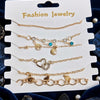 Gold Plated Stacked Bracelet Set for Women | Layered Bangles & Bracelets | Trendy Fashion Jewelry | Adjustable Fashion Bracelet| Trendy Causal & Party Wear Jewellery