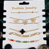 Gold Plated Stacked Bracelet Set for Women | Layered Bangles & Bracelets | Trendy Fashion Jewelry | Adjustable Fashion Bracelet| Trendy Causal & Party Wear Jewellery