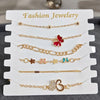 Gold Plated Stacked Bracelet Set for Women | Layered Bangles & Bracelets | Trendy Fashion Jewelry | Adjustable Fashion Bracelet| Trendy Causal & Party Wear Jewellery