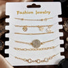 Gold Plated Stacked Bracelet Set for Women | Layered Bangles & Bracelets | Trendy Fashion Jewelry | Adjustable Fashion Bracelet| Trendy Causal & Party Wear Jewellery