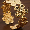 Gold Plated Cuff Bracelet for Women | Adjustable Designer Open Bangle | Minimal Statement Jewellery | Trendy Fashion Jewellery | Trendy Causal & Party Wear Jewellery