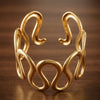 Gold Plated Cuff Bracelet for Women | Adjustable Designer Open Bracelet | Minimal Statement Jewellery | Trendy Fashion Jewellery | Trendy Causal & Party Wear Jewellery