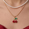 Gold Plated Cherry Pendant Necklace for Women | Elegant Party Wear Chain | Fashion Chain for Daily & Causal Wear