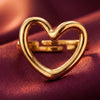 HEART SHAPED GOLD PLATED RING FOR WOMEN | Minimalist Love Heart Statement Ring | Adjustable Fashion Ring for Girls | Trendy Everyday Jewellery