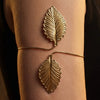 Western Arm Cuff For Women | Gold Tone Leaf Statement Armlet