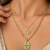 Necklace For Women And Girls|Everyday Jeweller| Gold Layered Link Chain Necklace with Turquoise Stone