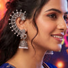 Navratri Garaba Oxidized Silver-Plated Ear Cuff | Gujarati Traditional Jhumka Earrings | Festive Jewellery