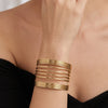 Gold Plated Cuff Bracelet for Women | Adjustable Designer Open Bangle | Minimal Statement Jewellery | Trendy Fashion Jewellery | Trendy Causal & Party Wear Jewellery