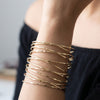 Gold Plated Cuff Bracelet for Women | Adjustable Designer Open Bangle | Minimal Statement Jewellery | Trendy Fashion Jewellery | Trendy Causal & Party Wear Jewellery
