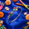 Navratri Garaba Silver-Plated Kada | Traditional Gujarati Jewellery | Ethnic Bracelet For Women