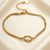 Gold Plated Love Knot Adjustable Bracelet  | Trendy Fashion Jewellery | Gift For Boyfriend And Girlfriend
