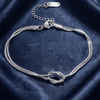 Silver Plated Love Knot Adjustable Bracelet  | Trendy Fashion Jewellery | Gift For Boyfriend And Girlfriend