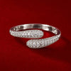 925 Sterling Silver CZ Open Ring for Women | Sparkling Pave Statement Ring