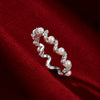 925 Sterling Silver CZ Pearl Wave Ring for Women | Elegant Silver Ring