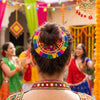 Navratri Garaba Bun Hair Accessory For Women | Colourful Gujarati Bun Decoration | Festive Hair Jewellery